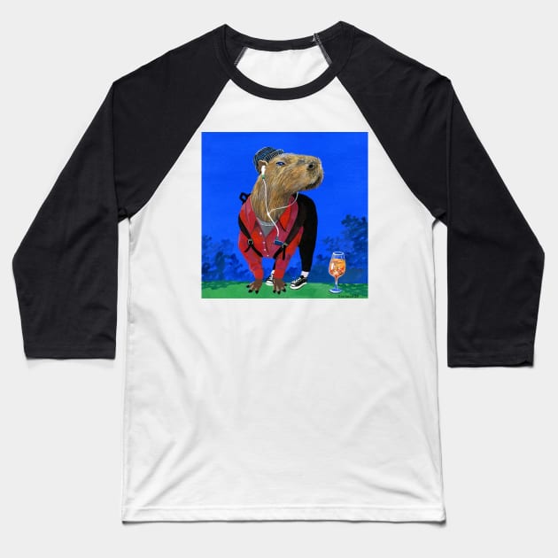 Capybara Aperol Baseball T-Shirt by argiropulo